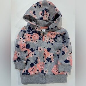 6/$20 Carter’s Floral Gray and Pink baby Hoodie